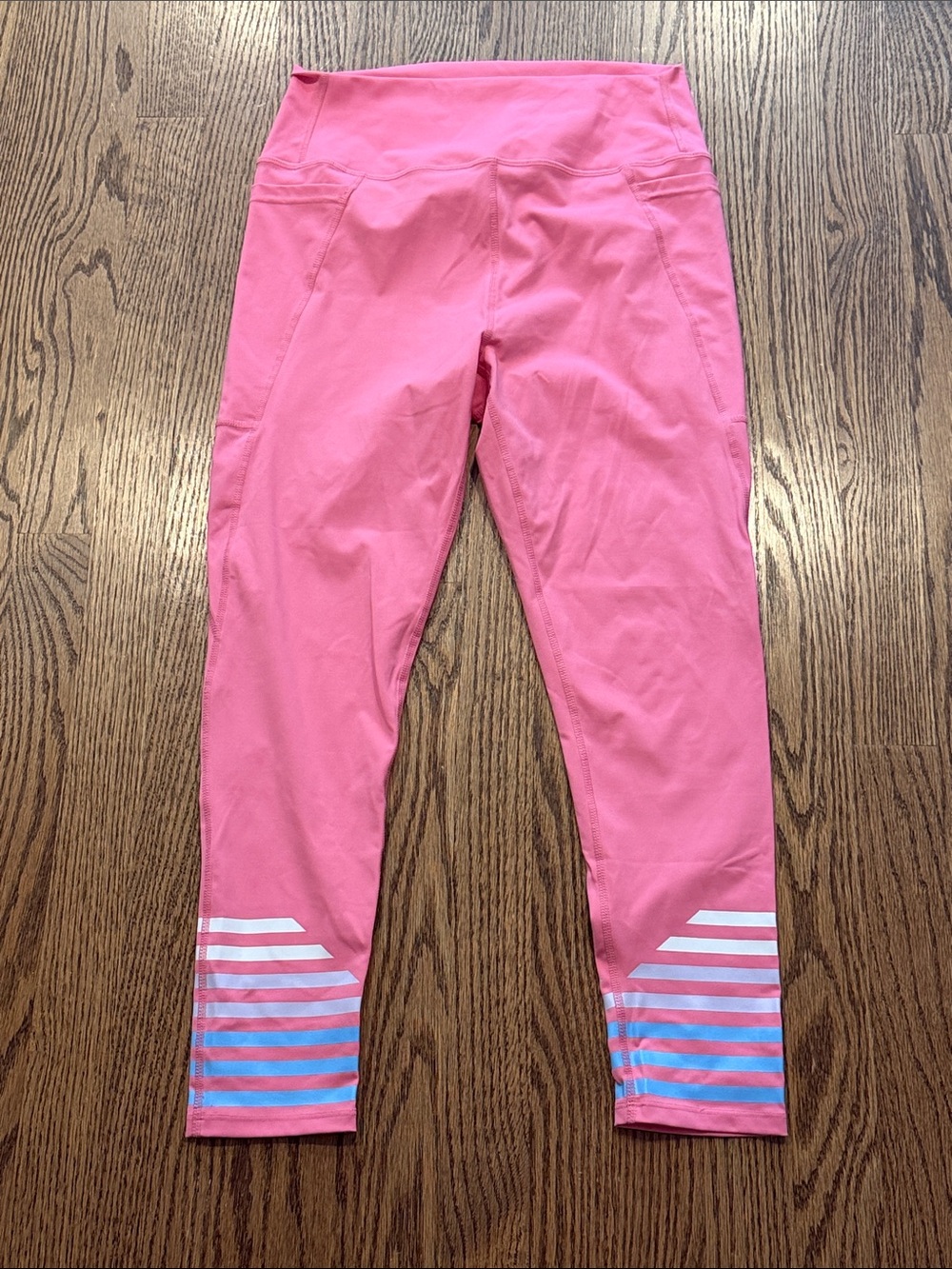 Women’s ' Pink Performance Leggings with Striped detail